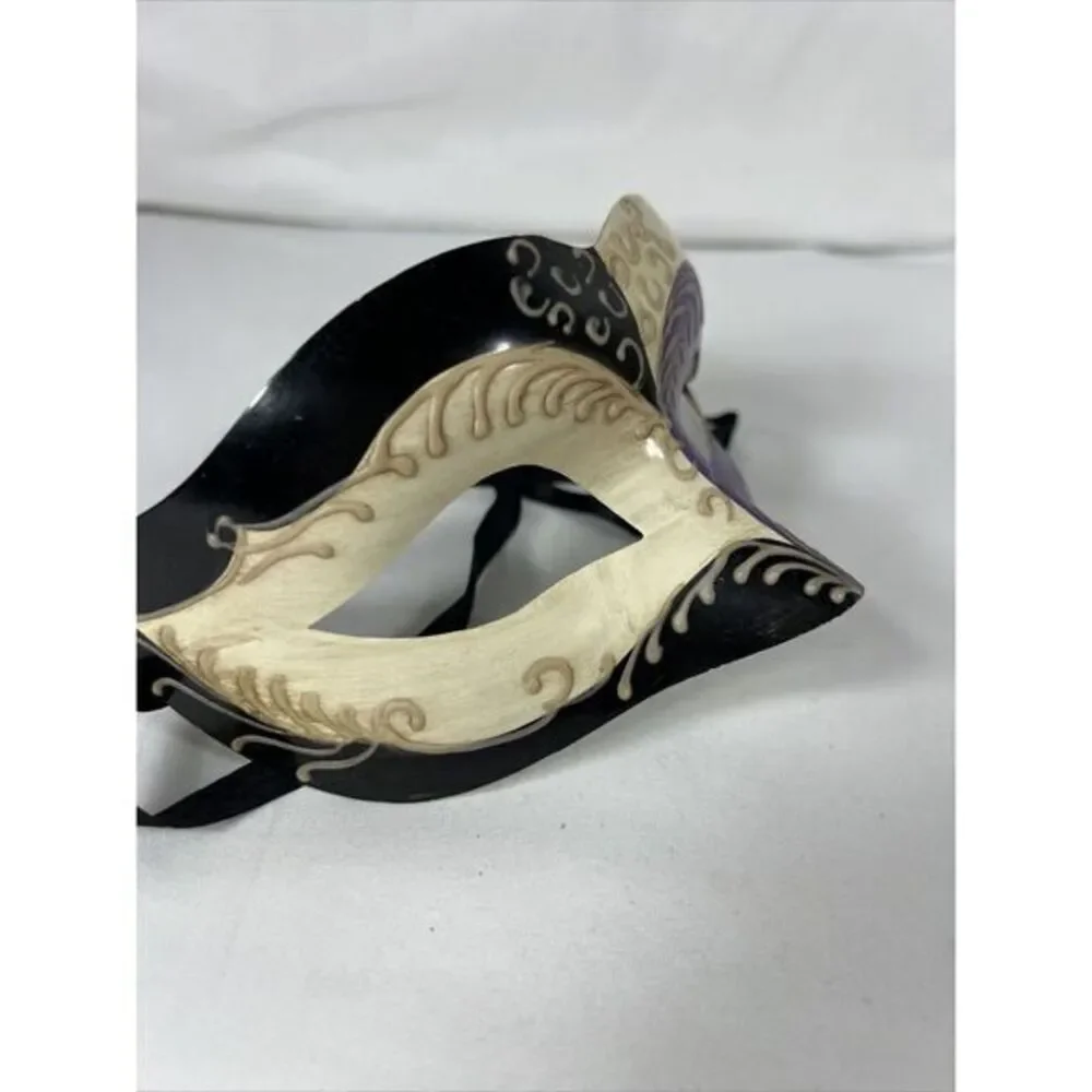 Purple White Black Masquerade Mardi Gras Halloween Ball Mask‎